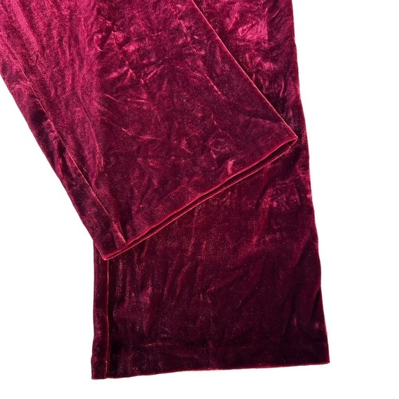Vintage Ralph Lauren Sport Ruby Red Velvet Stretch Pants Straight Leg Size Large - Picture 5 of 10